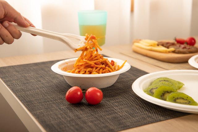 Natural Sugarcane Bagasse Bamboo Fibers Sturdy Compostable Disposable Round 350ml Paper Bowls