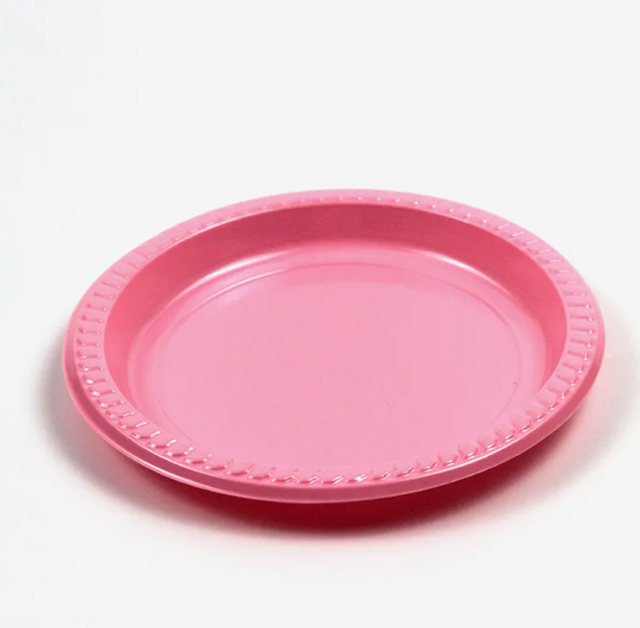 Disposable Plastic Party Plates - Food Safe PS Round Plates in Assorted Colors
