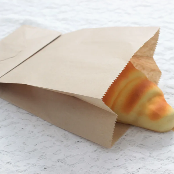 Disposable Kraft Paper Bag Recycled Kraft Fast Food Bread for Pack