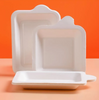  Biodegradable Bagasse Pulp Sugarcane Cake Tray Disposable Square Dishes Plate Trays