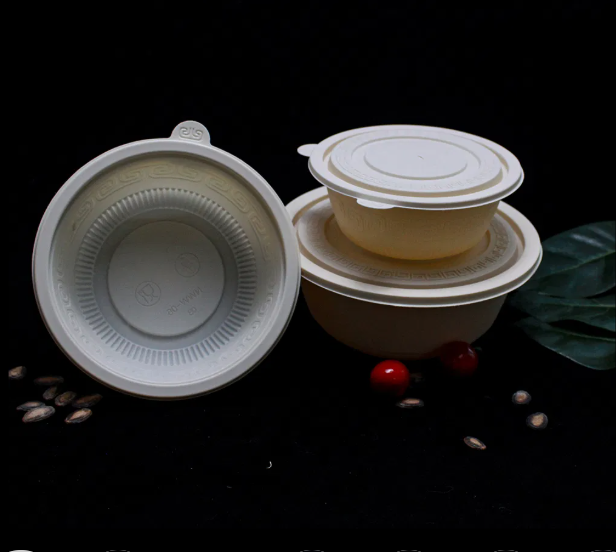 Green Disposable Noodle Bowls – Renewable Bagasse Material & Oil-Resistant