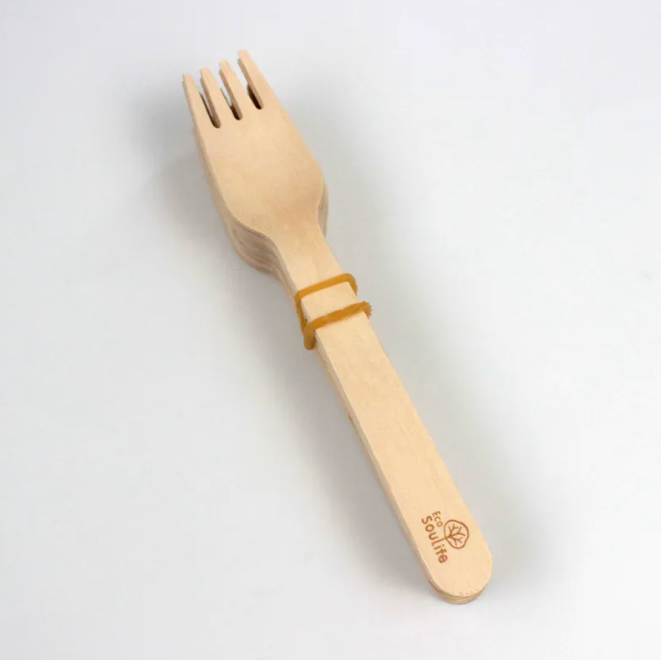 Eco-Certified Biodegradable Wooden Forks with Custom Logo - Sustainable Branded Cutlery Made in China