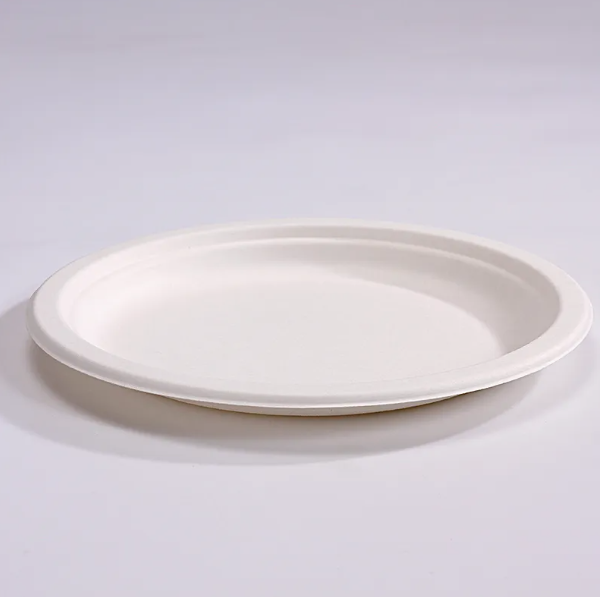 Biodegradable Sugarcane Bagasse Tableware Dish Carry-out Tableware Takeaway Compostable Sugarcane Food Container Pulp Fiber Round Disposable Paper Plate