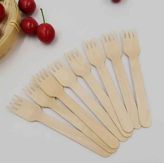 Biodegradable Disposable And Eco-Friendly Carbonization Bamboo Tableware Fork Made In China