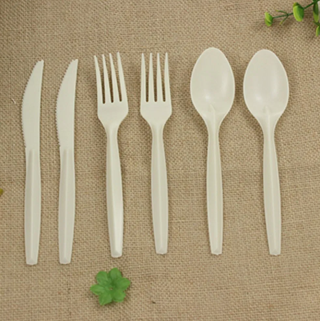 Biodegradable Corn Starch Disposable Knife and Fork Spoon