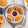 Eco-Friendly Biodegradable Tableware Food Packaging Compostable Sugarcane Bagasse Disposable Round Cake Food Plate with Compartment