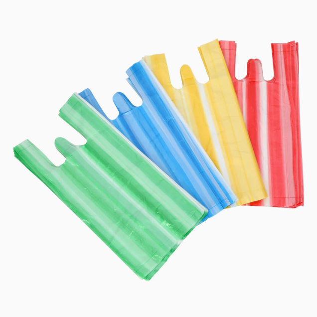 Wholesale Biodegradable Eco-Friendly Custom Shopping Durable PLA Handle T-Shirt Shopping Bag