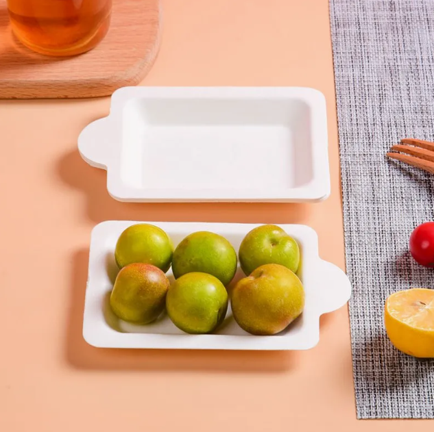 Biodegradable Sugarcane Bagasse Pulp Mini Square Cake Tray
