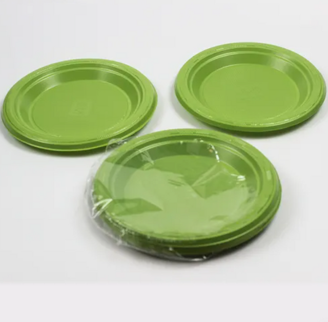 Colorful PS Plastic Tableware - Heavy Duty Disposable Round Plates for Events
