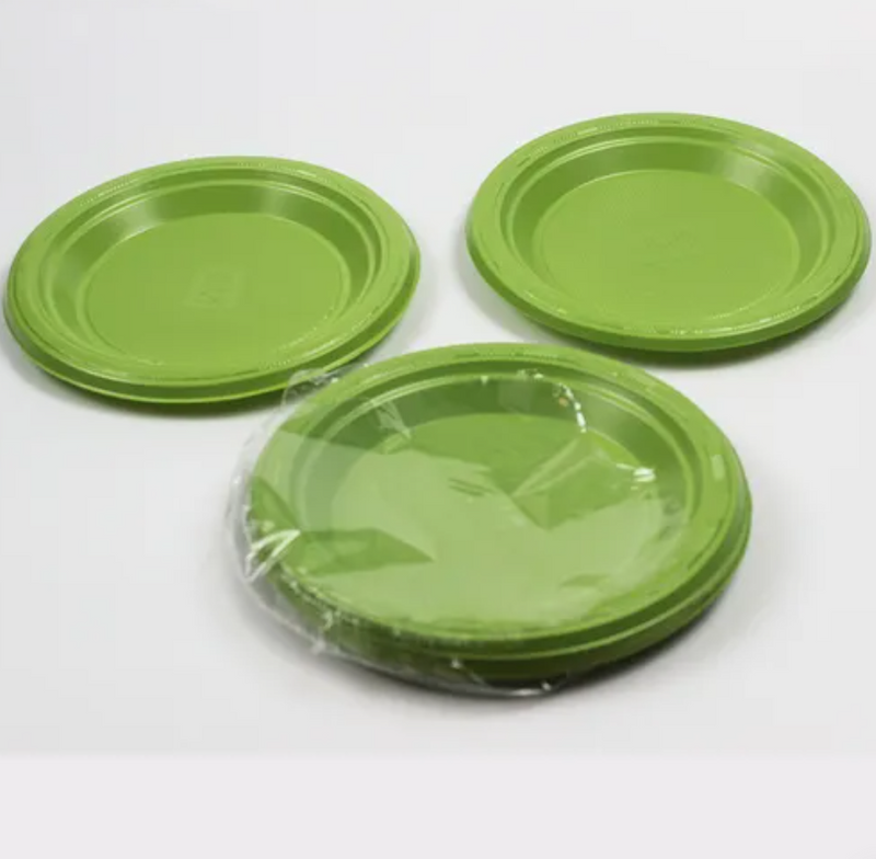 Colorful PS Plastic Tableware - Heavy Duty Disposable Round Plates for Events