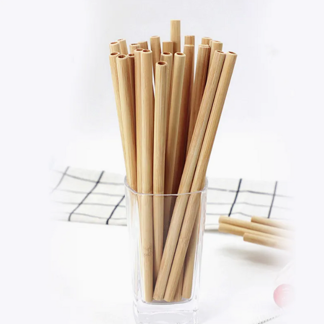 Biodegradable Disposable And Eco-Friendly Carbonization Bamboo Tableware Straws Made In China