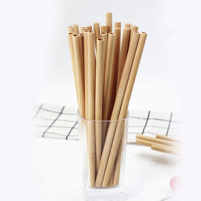 Biodegradable Disposable And Eco-Friendly Carbonization Bamboo Tableware Straws Made In China