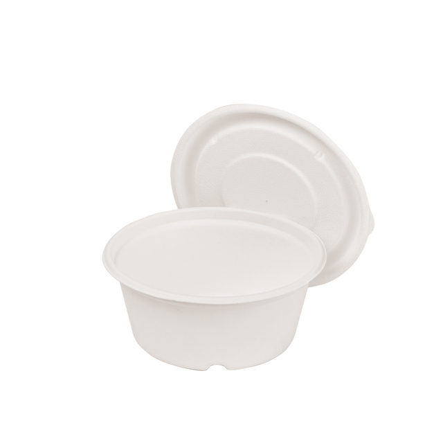  Biodegradable Takeaway Bowl Freezer Oven Microwave Safe Sugarcane Bagasse Soup Bowl with Lid