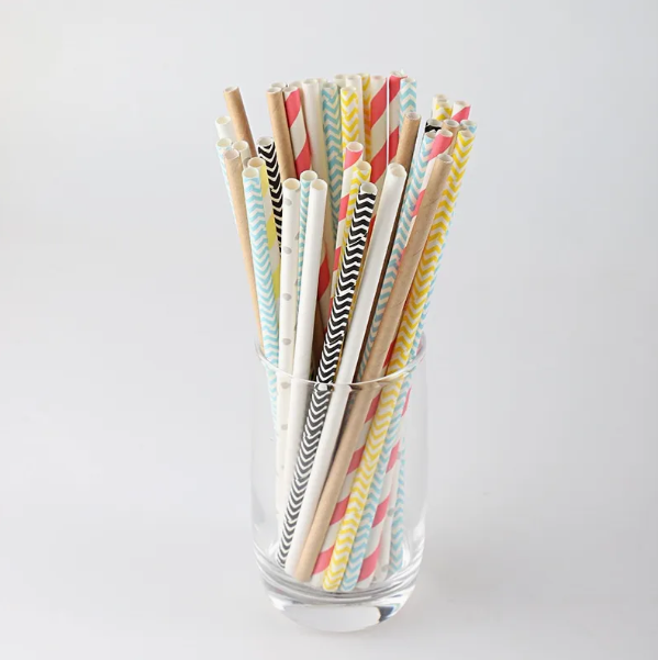 Eco Friendly Food Grade Biodegradable Compostable Multi-Color Party Drinking Bubble Tea Straw Paper Individual Wrapped Plastic Straw