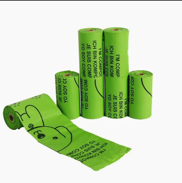 Custom Printed Eco-Friendly Biodegradable Compostable Corn Starch Green Doggie Dog Waste Poop Bags