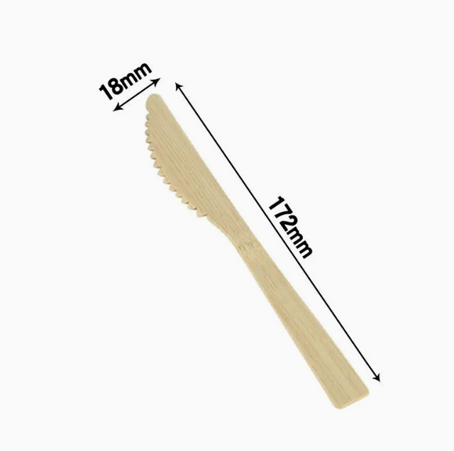 Eco-Certified Biodegradable Carbonized Bamboo Knife - Sustainable Disposable Cutlery Made in China