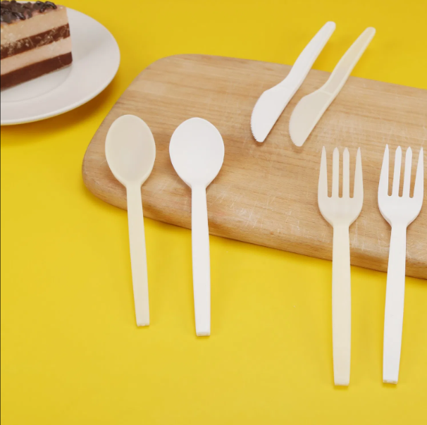 Eco-Friendly Disposable Biobased Cutlery Set – Compostable Forks, Knives & Spoons