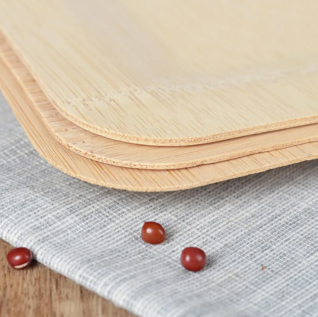 Biodegradable Disposable And Eco-Friendly Carbonization Bamboo Tableware Plate Made In China