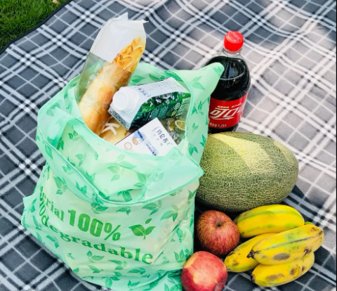 100% Biodegradable Shopping Bag Heat Transfer Printing Folded Pouch