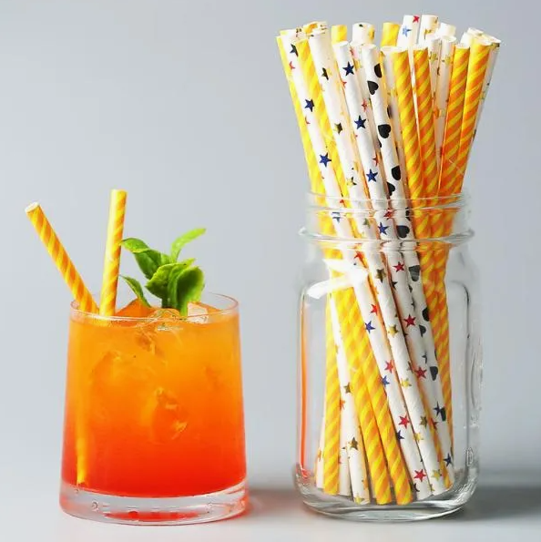 Eco Friendly Food Grade Biodegradable Compostable Multi-Color Party Drinking Bubble Tea Straw Paper Individual Wrapped Plastic Straw