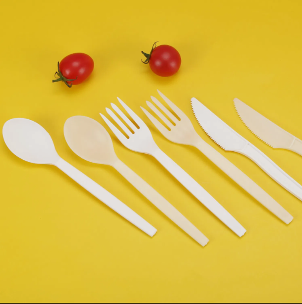 Eco-Friendly Disposable Biobased Cutlery Set – Compostable Forks, Knives & Spoons