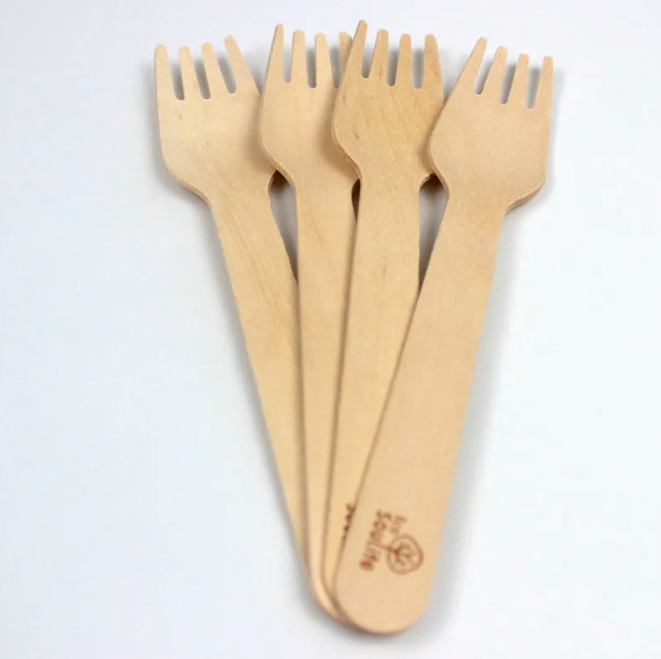 Eco-Certified Biodegradable Wooden Forks with Custom Logo - Sustainable Branded Cutlery Made in China