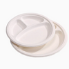 Biodegradable Sugarcane Bagasse Tableware Dish Carry-out Tableware Takeaway Compostable Sugarcane Food Container Pulp Fiber Round Disposable Paper Plate