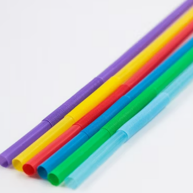 Collapsible Reusable Plastic Straws – Colorful Disposable PP Drinking Straws for Parties